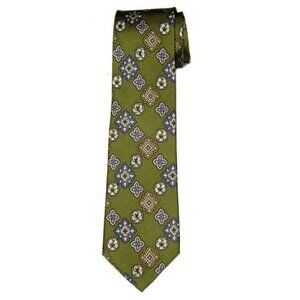 Tommy Bahama Silk Tie Green Floral Handmade Men's